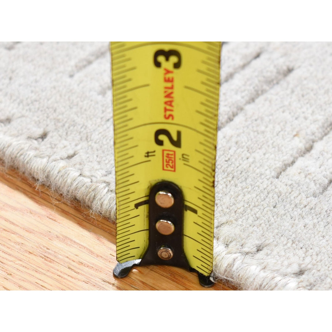 2'0" x 3'1" New Hand Loomed Grey Wool Rectangle Oriental Rug - MOA10280461