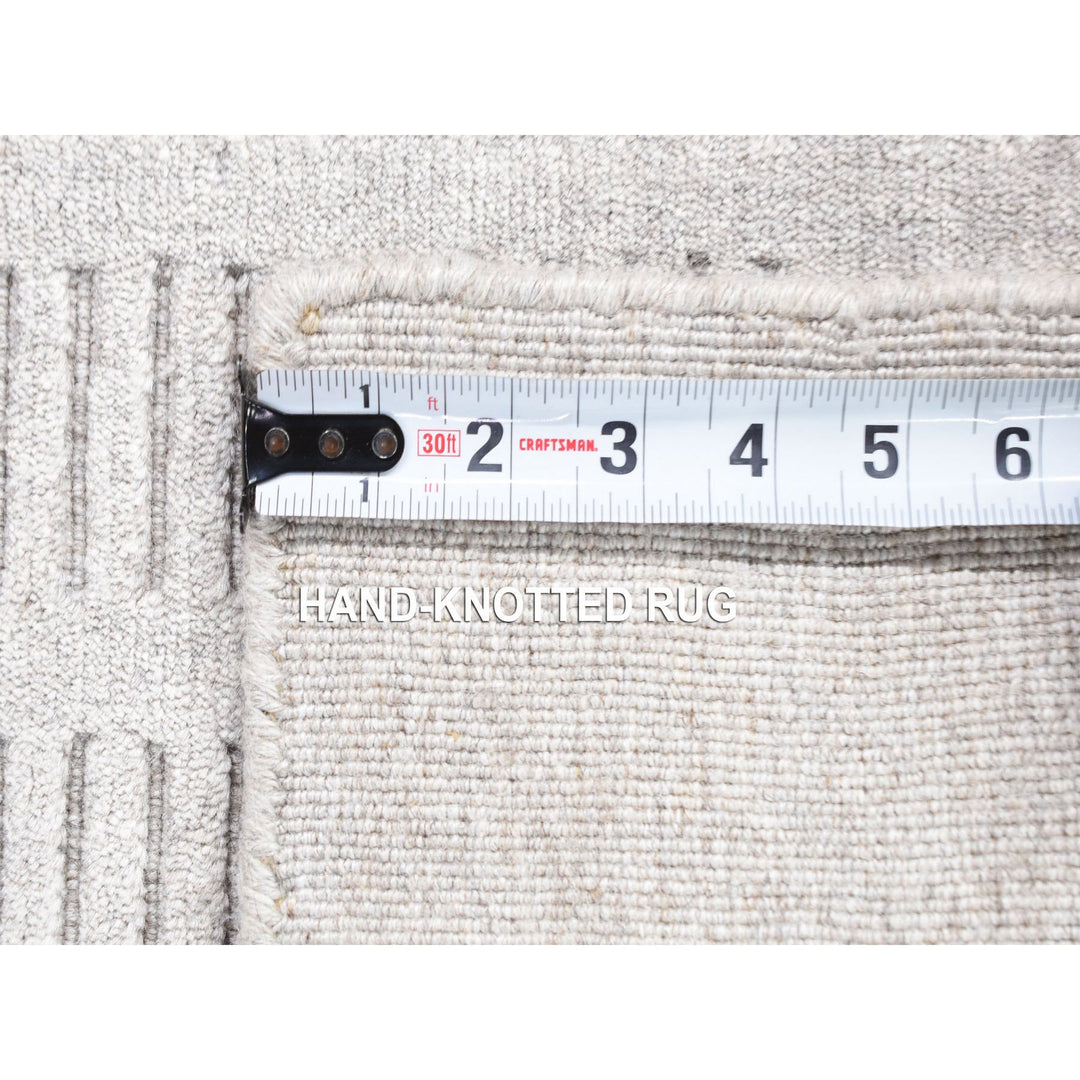2'0" x 3'1" New Hand Loomed Grey Wool Rectangle Oriental Rug - MOA10280461