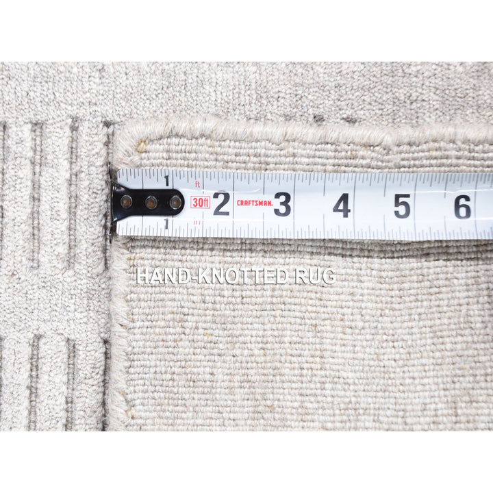 2'0" x 3'1" New Hand Loomed Grey Wool Rectangle Oriental Rug - MOA10280461