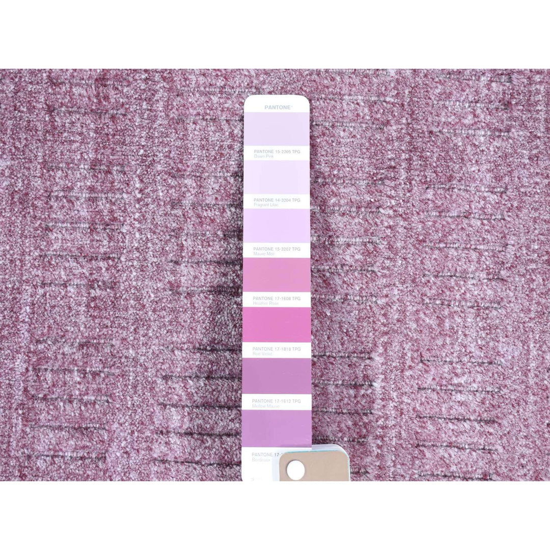 2'0" x 3'0" New Hand Loomed Purple Wool Rectangle Oriental Rug - MOA10280621