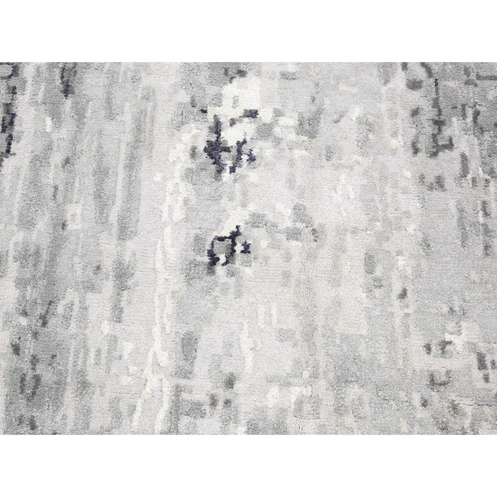 8'1" x 23'10" New Hand Knotted Black Wool & Silk Rectangle Oriental Rug - MOA10280643