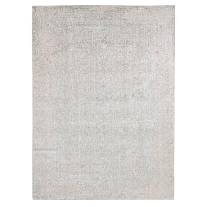 8'10" x 12'1" New Hand Loomed Brown Wool & Silk Rectangle Oriental Rug - MOA10280809