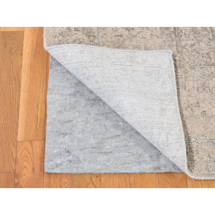 8'10" x 12'1" New Hand Loomed Brown Wool & Silk Rectangle Oriental Rug - MOA10280809