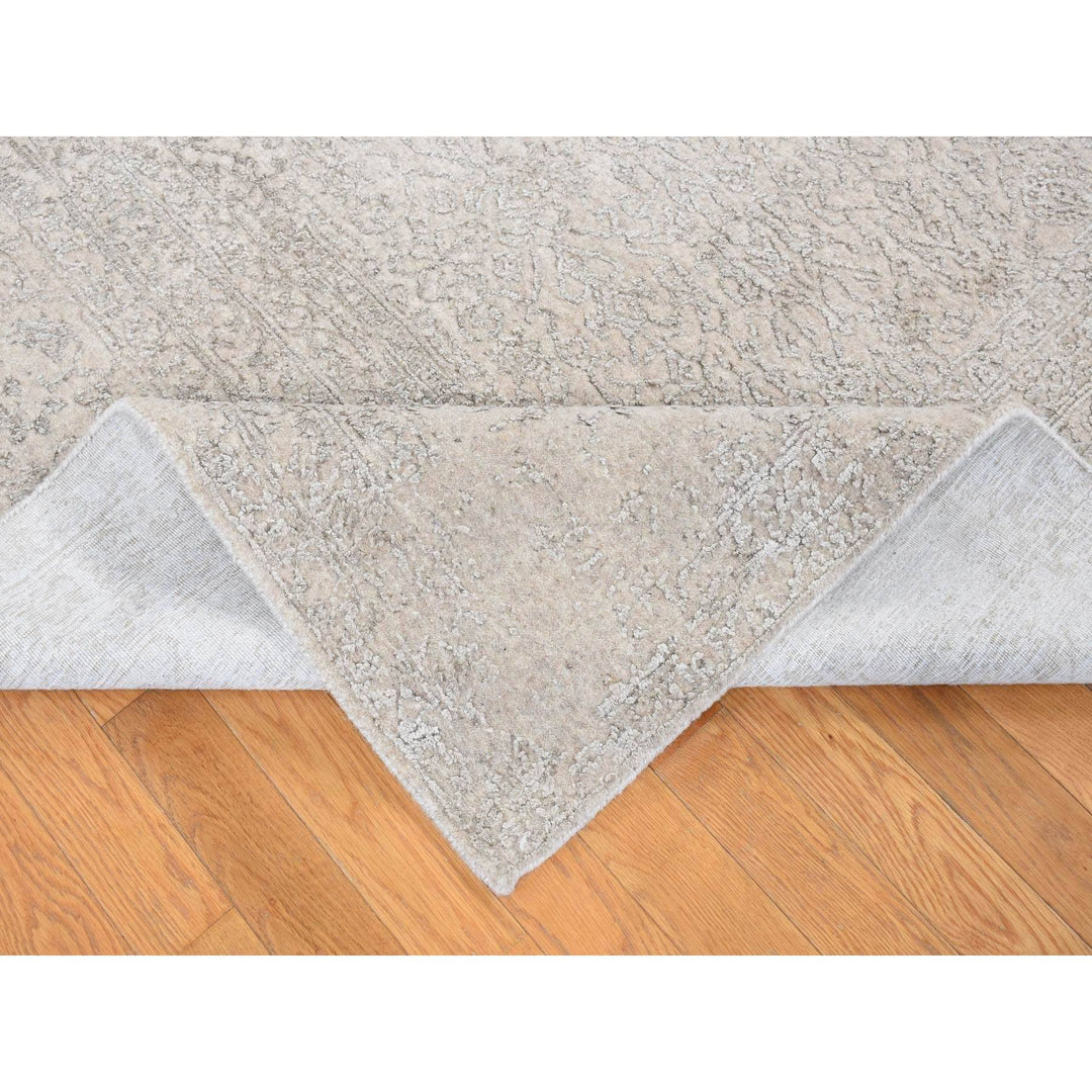 8'10" x 12'1" New Hand Loomed Brown Wool & Silk Rectangle Oriental Rug - MOA10280809