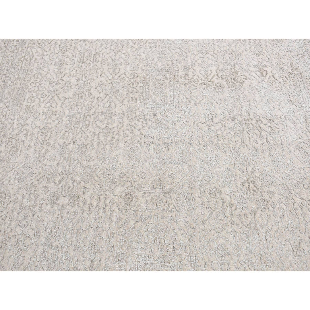 8'10" x 12'1" New Hand Loomed Brown Wool & Silk Rectangle Oriental Rug - MOA10280809