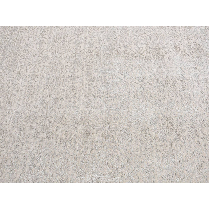 8'10" x 12'1" New Hand Loomed Brown Wool & Silk Rectangle Oriental Rug - MOA10280809