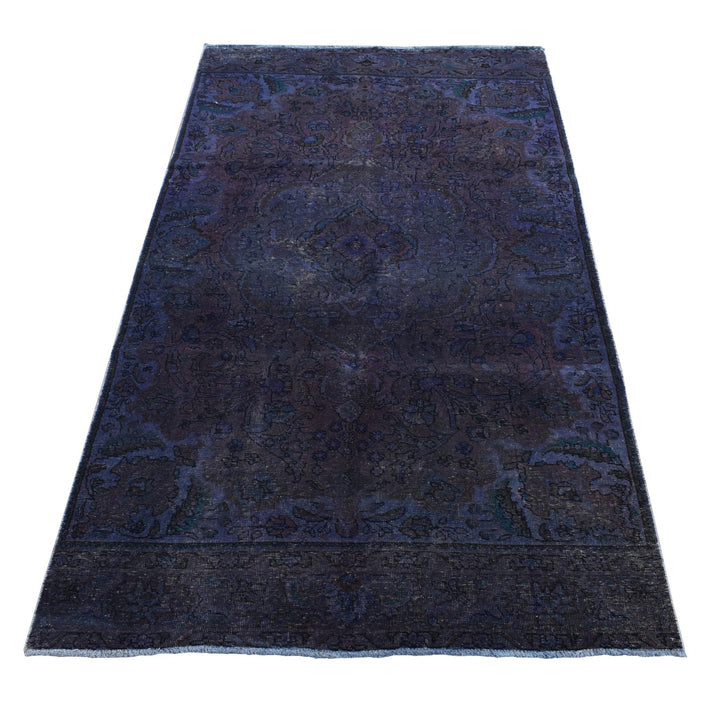 4'10" x 9'9" New Hand Knotted Purple Wool Rectangle Oriental Rug - MOA10280899