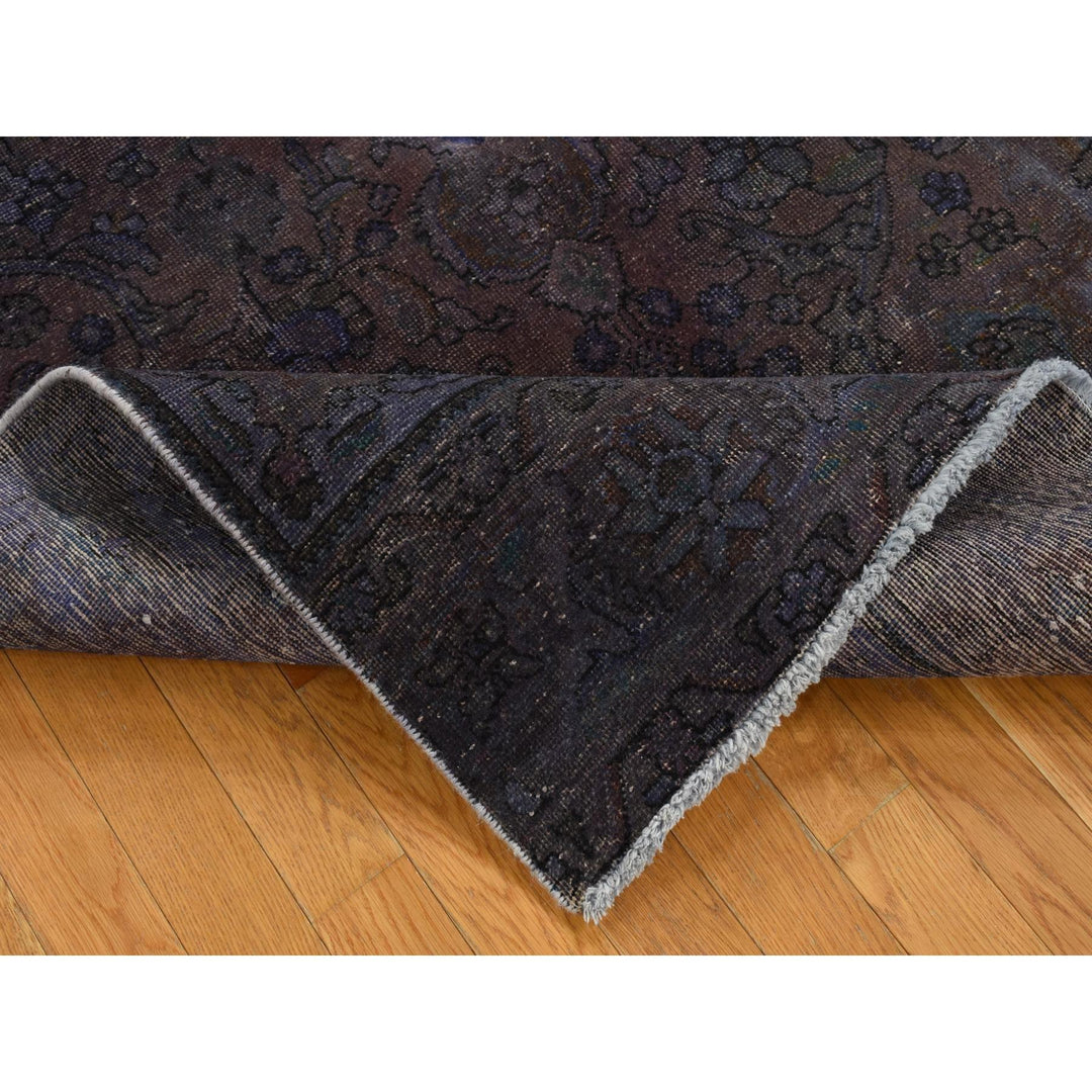 4'10" x 9'9" New Hand Knotted Purple Wool Rectangle Oriental Rug - MOA10280899