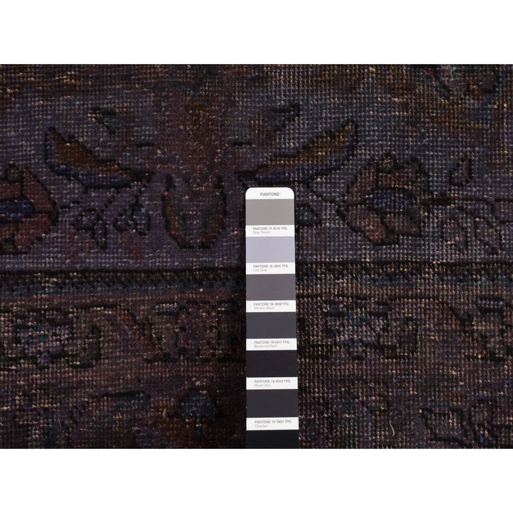 4'10" x 9'9" New Hand Knotted Purple Wool Rectangle Oriental Rug - MOA10280899