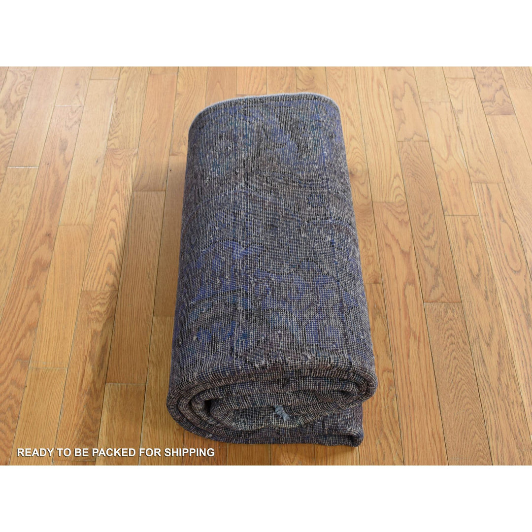 4'10" x 9'9" New Hand Knotted Purple Wool Rectangle Oriental Rug - MOA10280899
