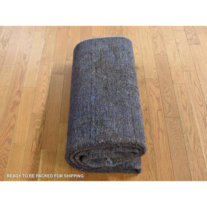 4'10" x 9'9" New Hand Knotted Purple Wool Rectangle Oriental Rug - MOA10280899