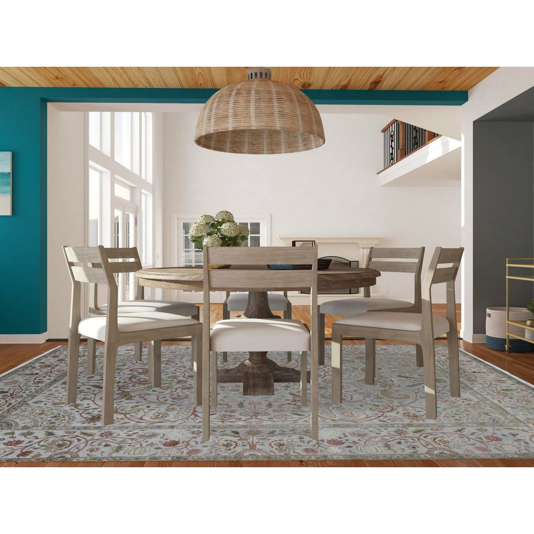 10'1" x 13'9" New Hand Knotted Grey Wool & Silk Rectangle Oriental Rug - MOA10280915