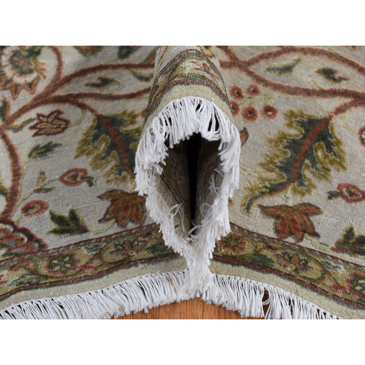 10'1" x 13'9" New Hand Knotted Grey Wool & Silk Rectangle Oriental Rug - MOA10280915