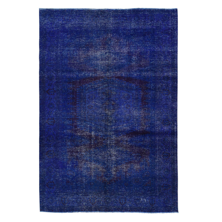 6'10" x 10'1" New Hand Knotted Purple Wool Rectangle Oriental Rug - MOA10280916