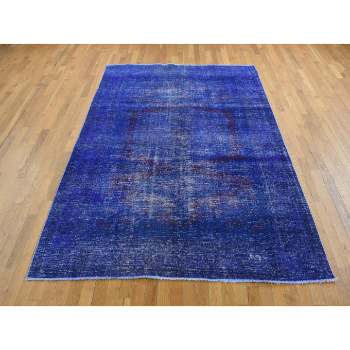 6'10" x 10'1" New Hand Knotted Purple Wool Rectangle Oriental Rug - MOA10280916