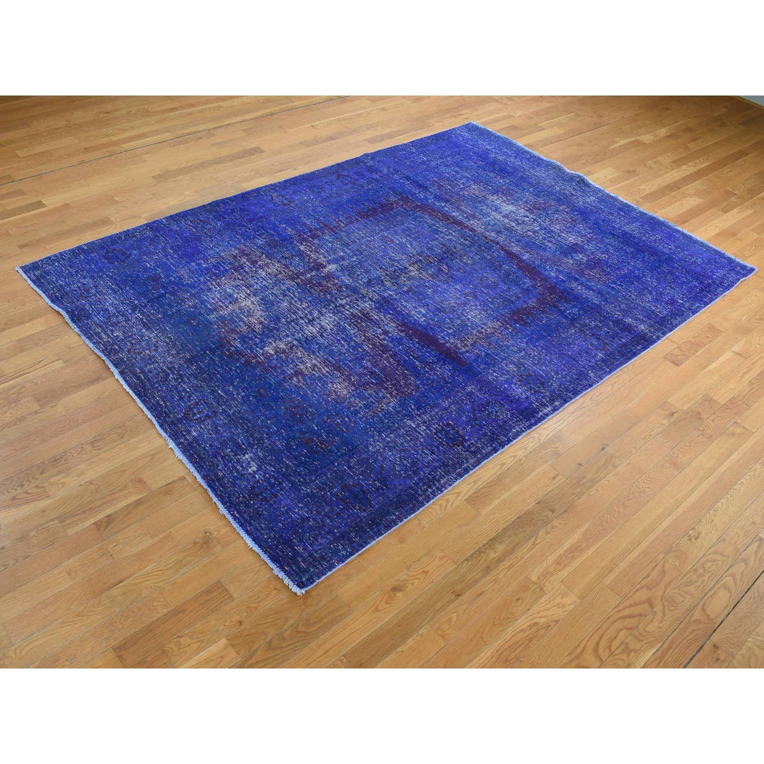 6'10" x 10'1" New Hand Knotted Purple Wool Rectangle Oriental Rug - MOA10280916
