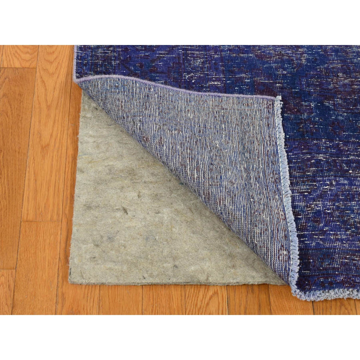 6'10" x 10'1" New Hand Knotted Purple Wool Rectangle Oriental Rug - MOA10280916