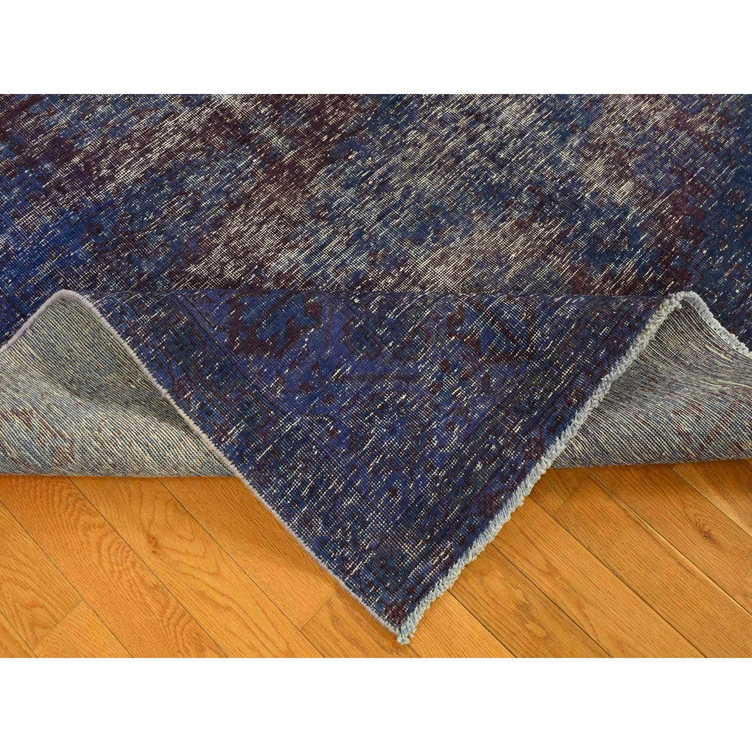 6'10" x 10'1" New Hand Knotted Purple Wool Rectangle Oriental Rug - MOA10280916