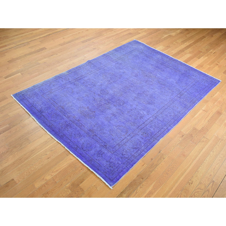 6'0" x 8'7" New Hand Knotted Purple Wool Rectangle Oriental Rug - MOA10280930