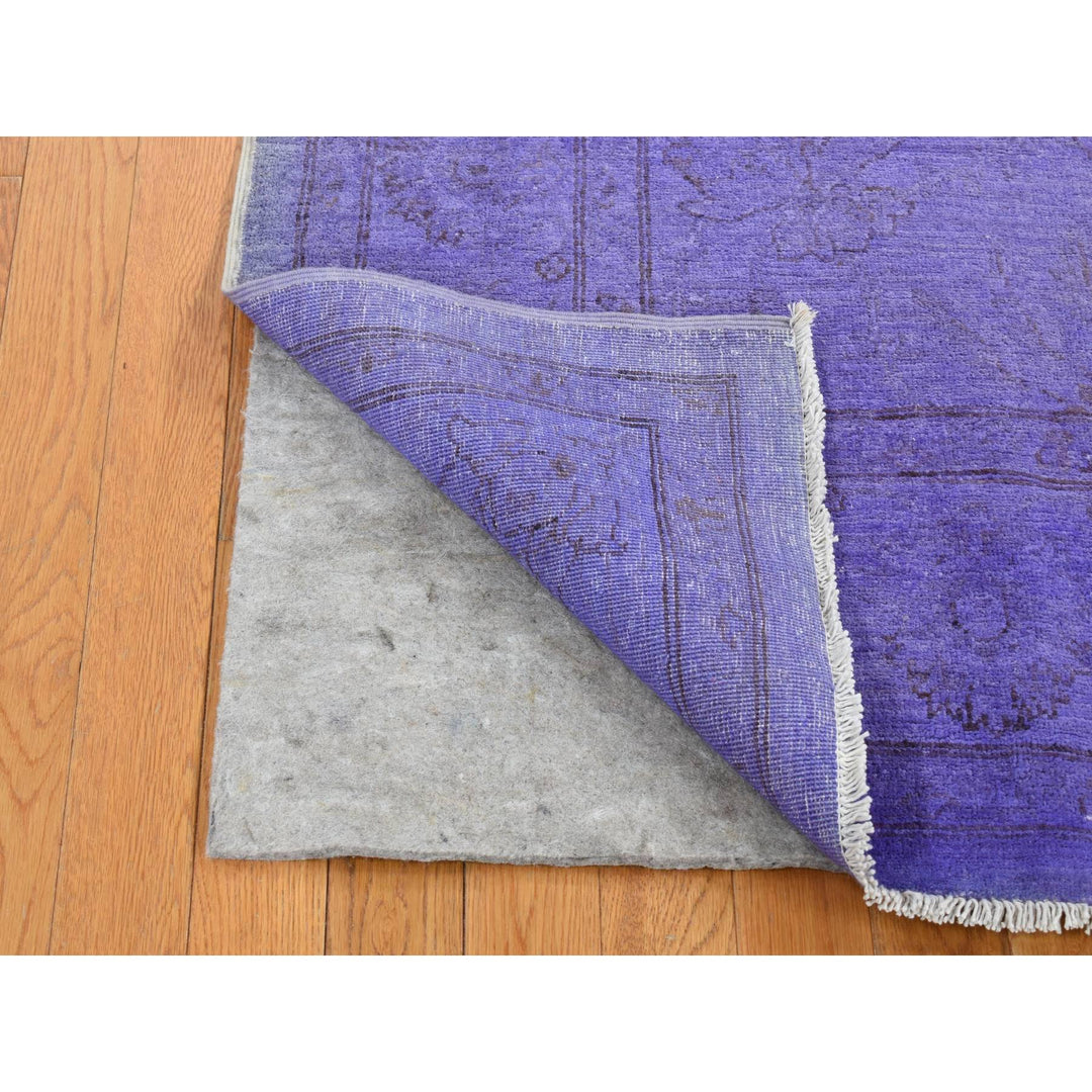 6'0" x 8'7" New Hand Knotted Purple Wool Rectangle Oriental Rug - MOA10280930