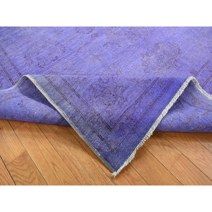 6'0" x 8'7" New Hand Knotted Purple Wool Rectangle Oriental Rug - MOA10280930