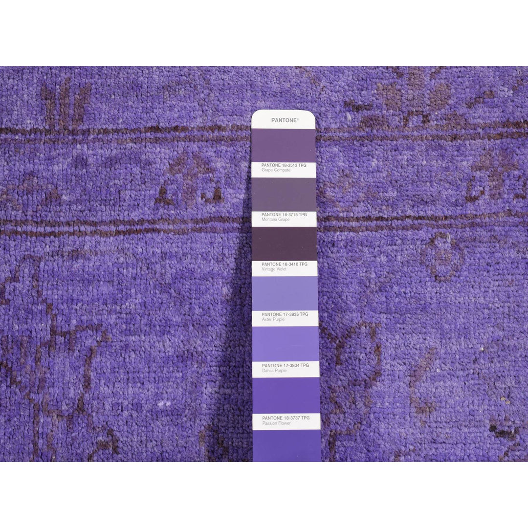 6'0" x 8'7" New Hand Knotted Purple Wool Rectangle Oriental Rug - MOA10280930