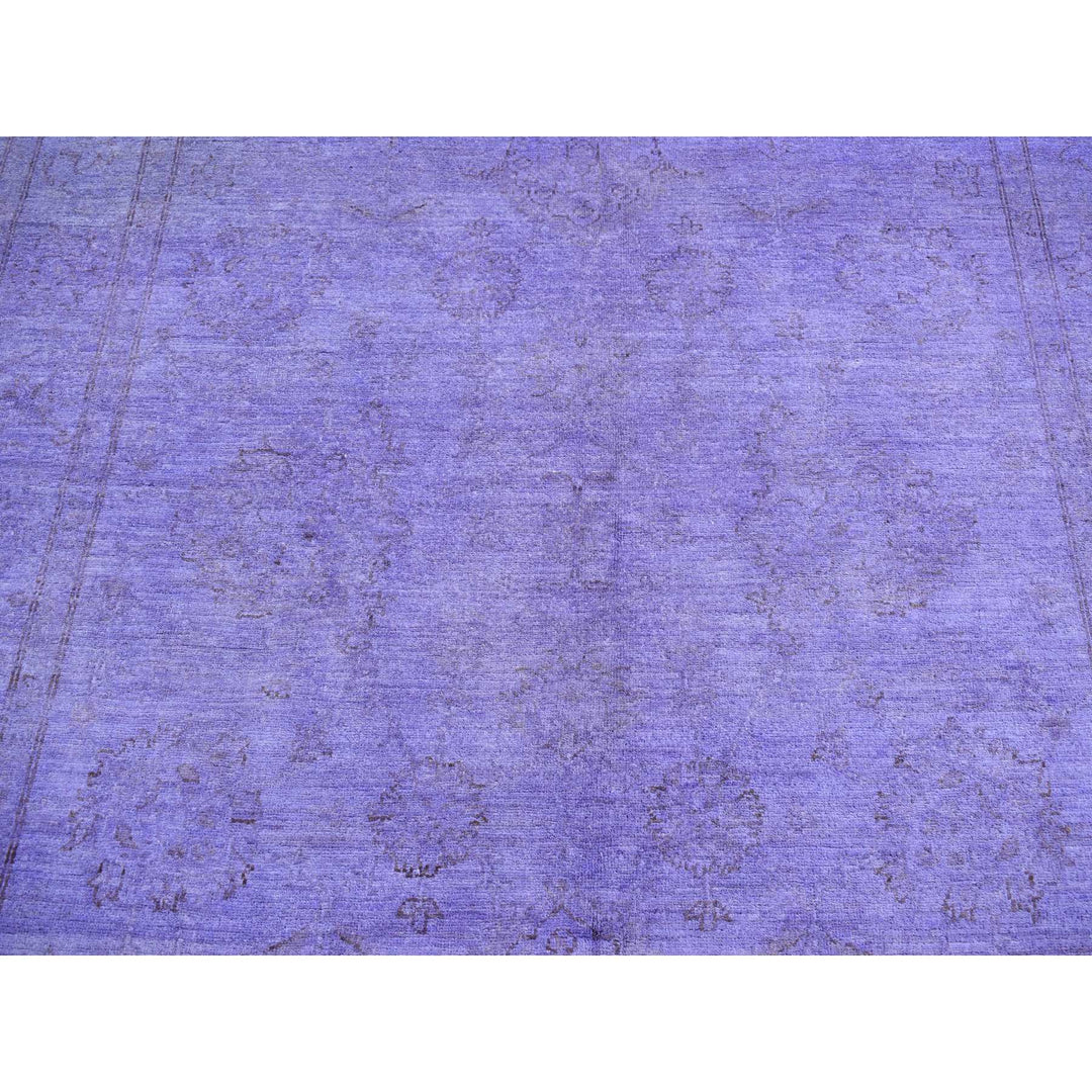 6'0" x 8'7" New Hand Knotted Purple Wool Rectangle Oriental Rug - MOA10280930