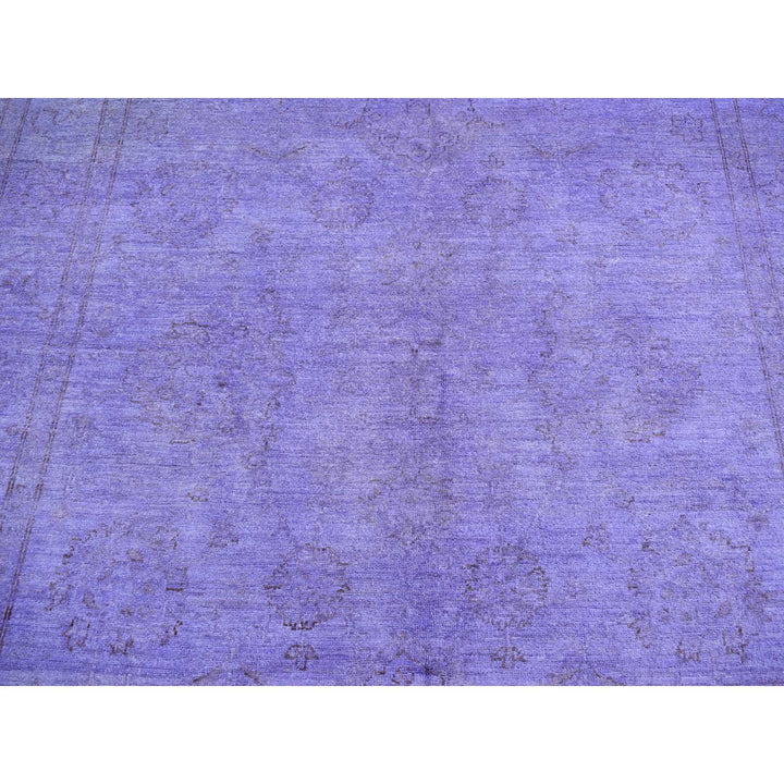 6'0" x 8'7" New Hand Knotted Purple Wool Rectangle Oriental Rug - MOA10280930