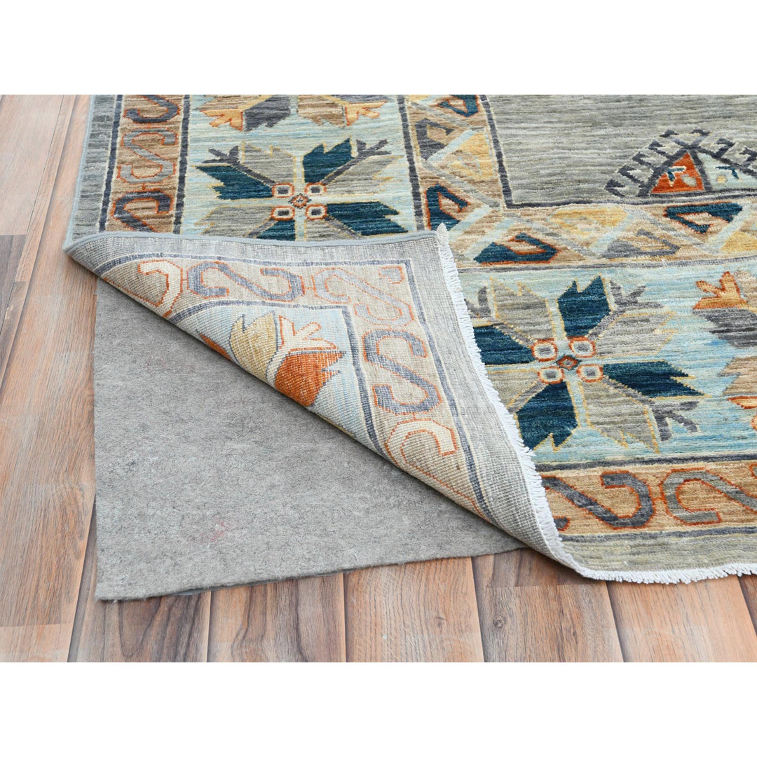 10'0" x 13'7" New Hand Knotted Grey Wool Rectangle Oriental Rug - MOA10282032