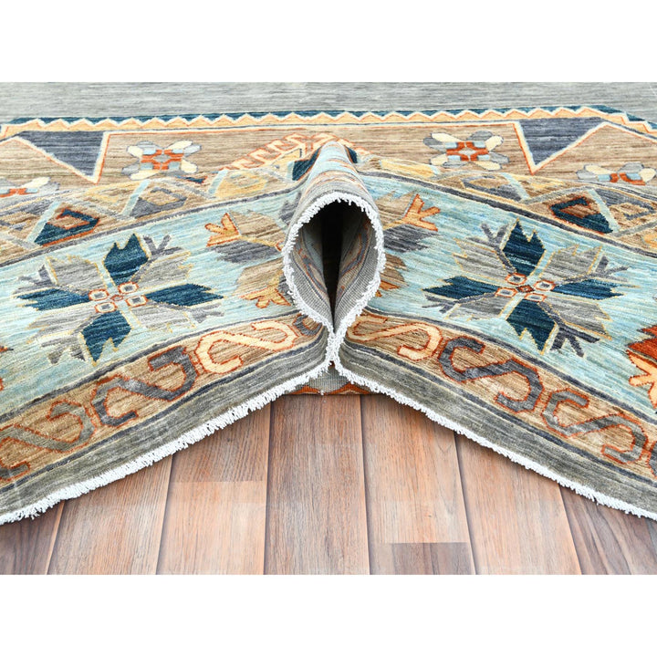 10'0" x 13'7" New Hand Knotted Grey Wool Rectangle Oriental Rug - MOA10282032