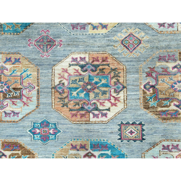 8'8" x 11'9" New Hand Knotted Blue Wool Rectangle Oriental Rug - MOA10282273