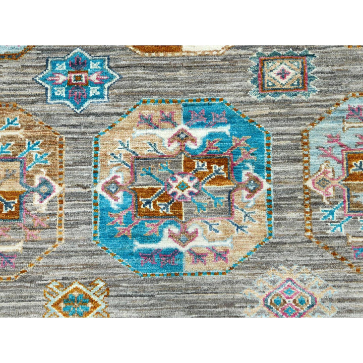 7'10" x 10'1" New Hand Knotted Grey Wool Rectangle Oriental Rug - MOA10282297