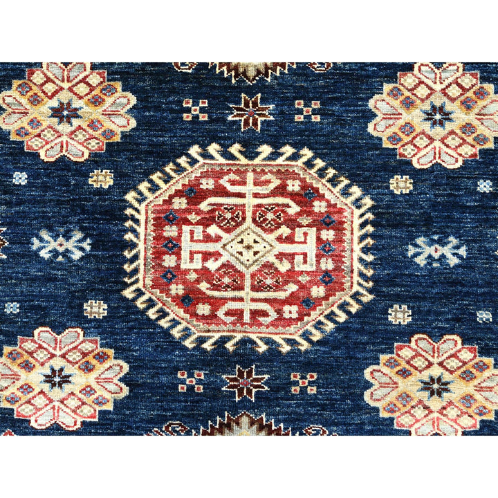 9'0" x 11'10" New Hand Knotted Blue Wool Rectangle Oriental Rug - MOA10282642