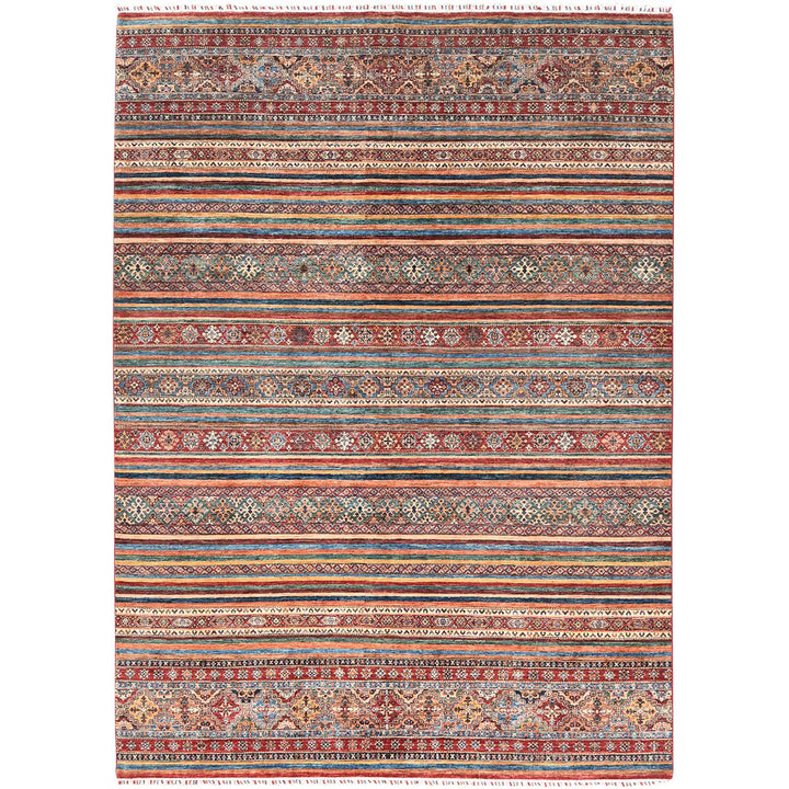 8'8" x 12'0" New Hand Knotted Red Wool Rectangle Oriental Rug - MOA10282685