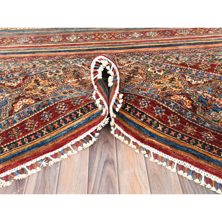 8'8" x 12'0" New Hand Knotted Red Wool Rectangle Oriental Rug - MOA10282685