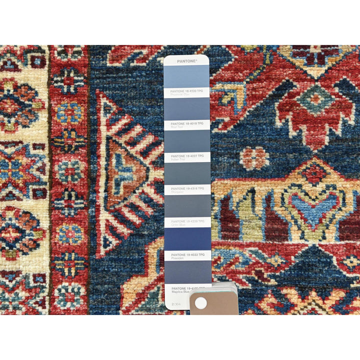 2'7" x 13'6" New Hand Knotted Blue Wool Runner Oriental Rug - MOA10282725