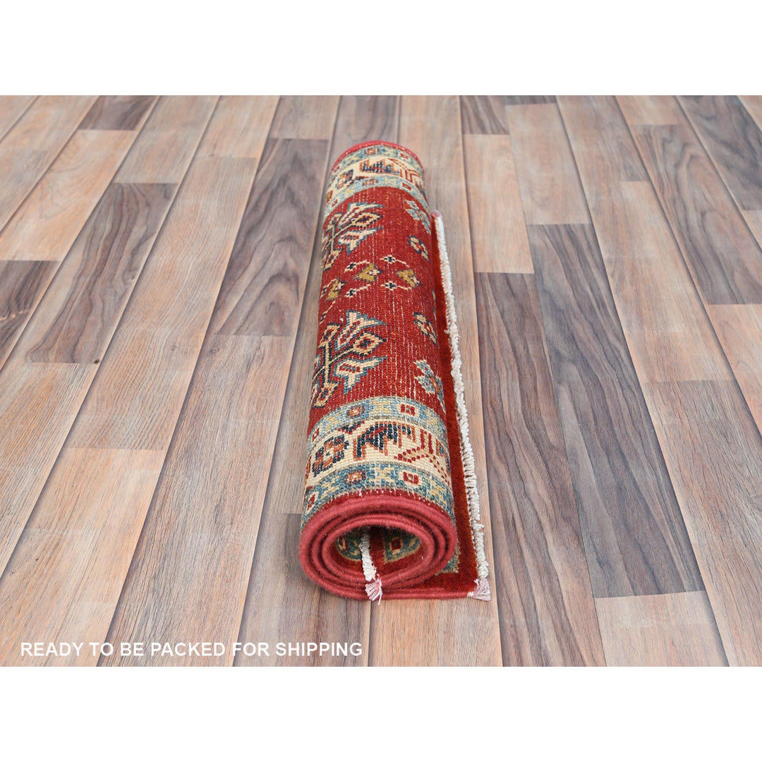 2'0" x 3'0" New Hand Knotted Red Wool Rectangle Oriental Rug - MOA10282939