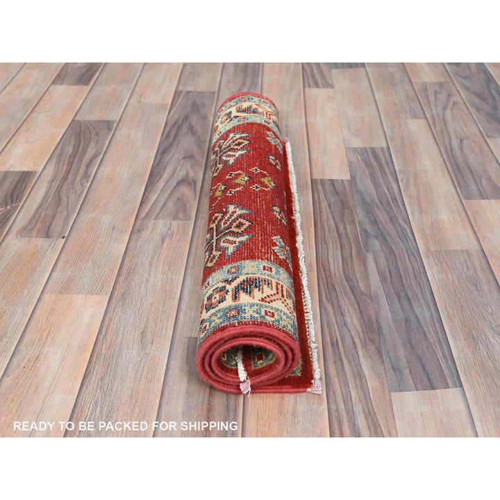 2'0" x 3'0" New Hand Knotted Red Wool Rectangle Oriental Rug - MOA10282939