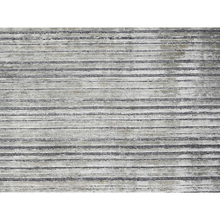 9'1" x 12'1" New Hand Loomed Brown Wool and Plant based Silk Rectangle Oriental Rug - MOA10284347