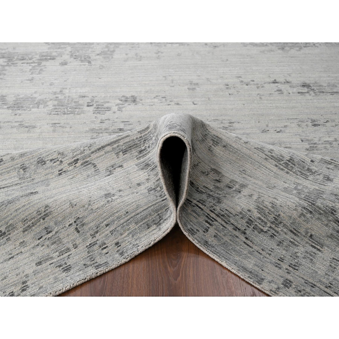 8'11" x 11'11" New Hand Knotted Ivory Wool Rectangle Oriental Rug - MOA10284499