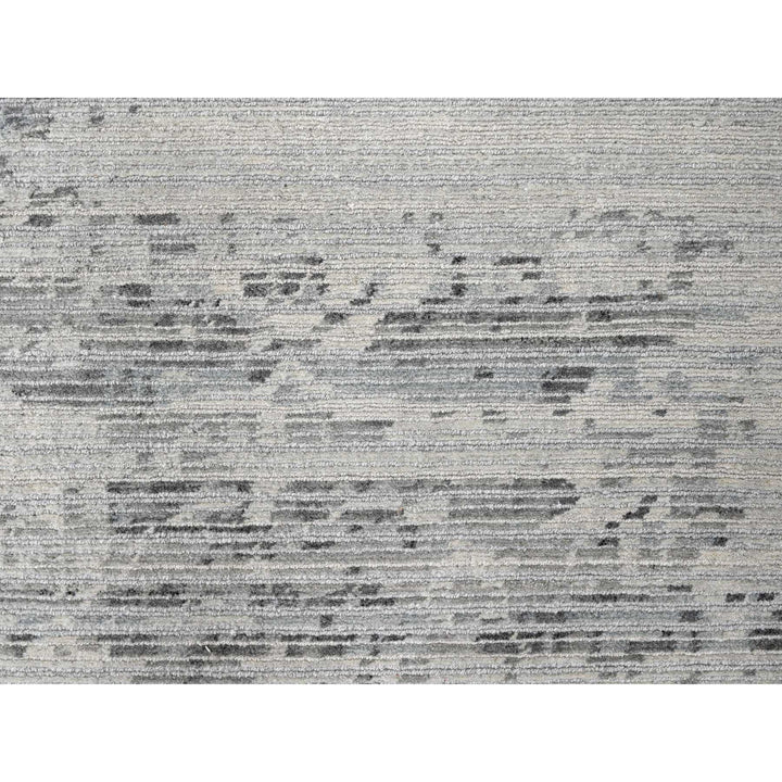 8'11" x 11'11" New Hand Knotted Ivory Wool Rectangle Oriental Rug - MOA10284499