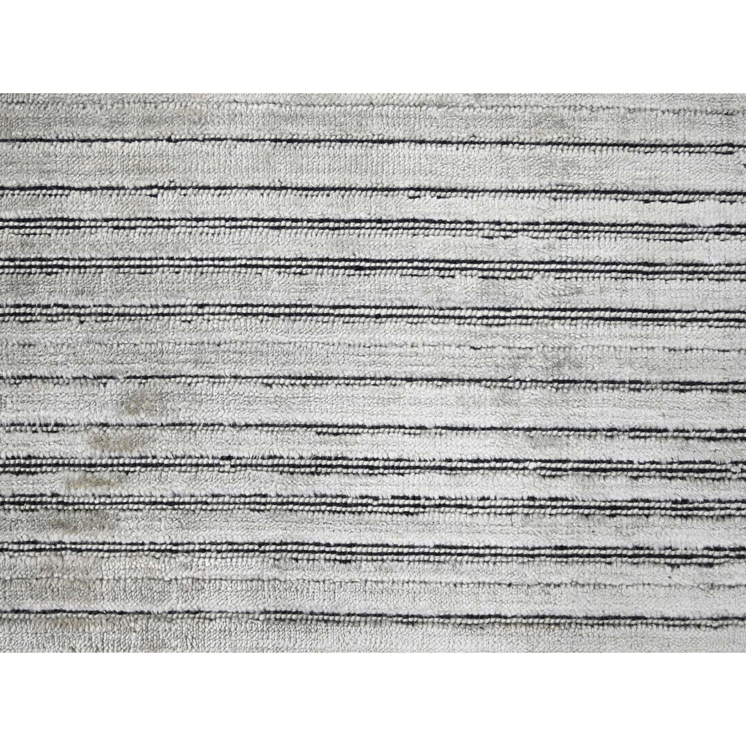 12'0" x 18'1" New Hand Loomed Brown Wool and Plant based Silk Rectangle Oriental Rug - MOA10284580