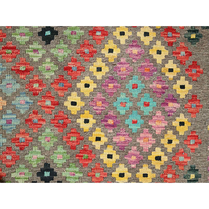 8'6" x 9'6" New Hand Woven Grey Wool Rectangle Oriental Rug - MOA10285696