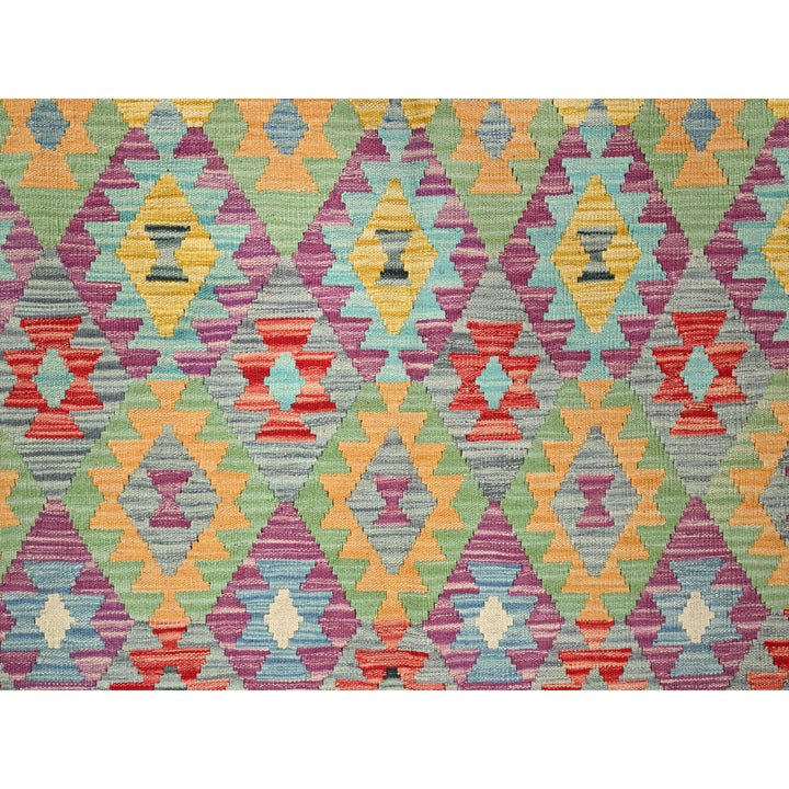6'8" x 9'7" New Hand Woven Purple Wool Rectangle Oriental Rug - MOA10285708