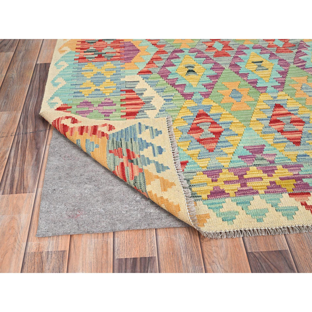 6'8" x 9'7" New Hand Woven Purple Wool Rectangle Oriental Rug - MOA10285708