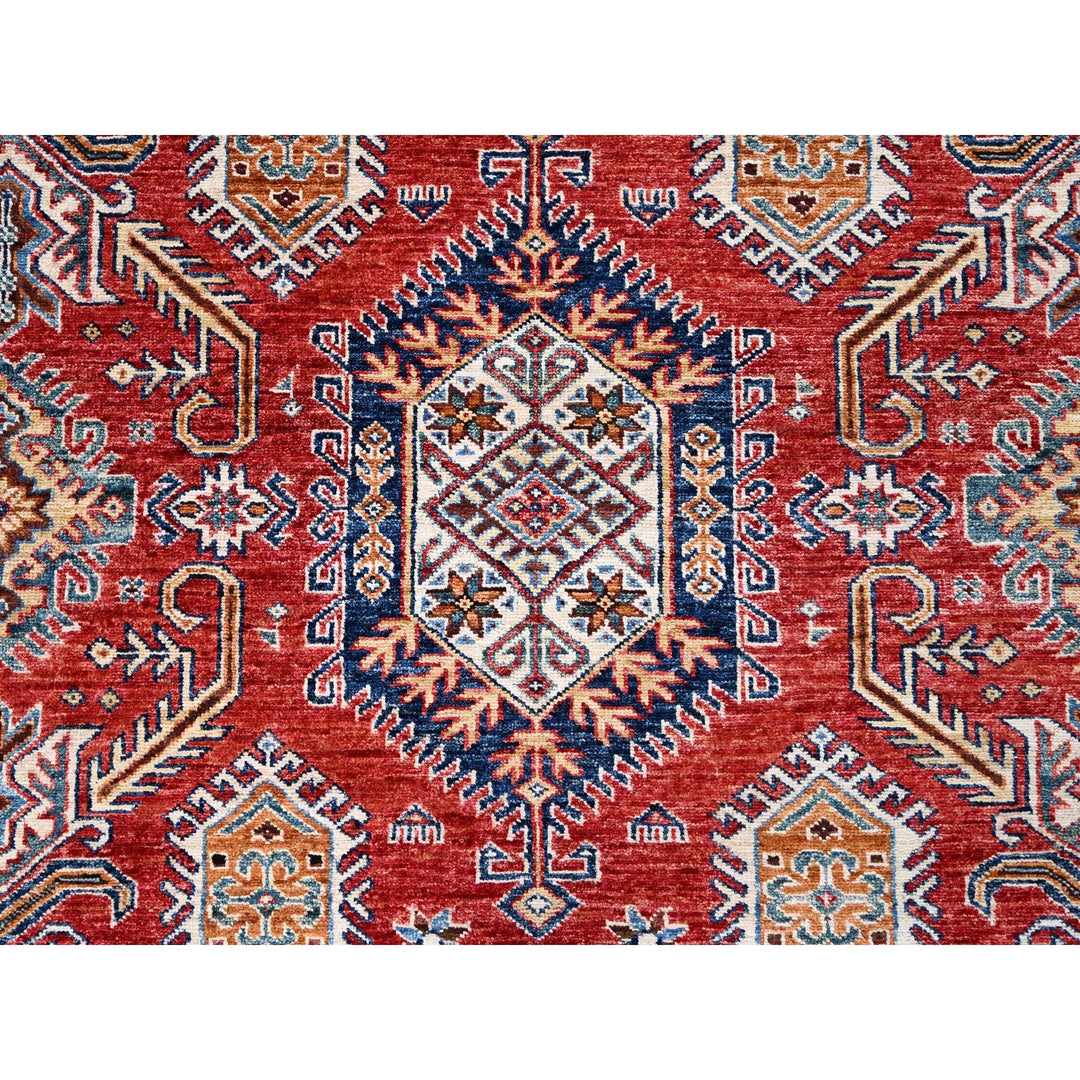 8'1" x 10'6" New Hand Knotted Red Wool Rectangle Oriental Rug - MOA10285785