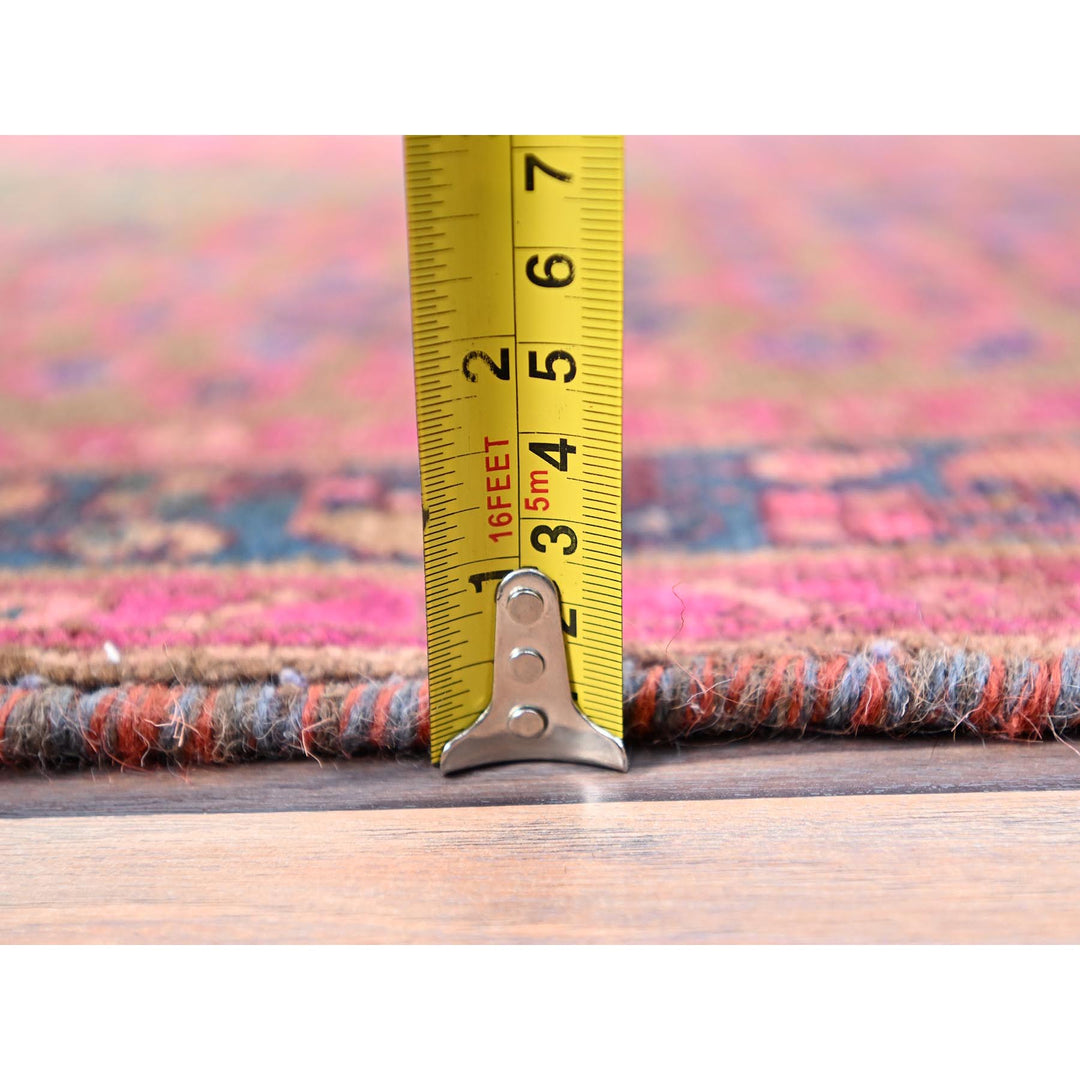 3'4" x 10'8" New Hand Knotted Purple Wool Runner Oriental Rug - MOA10286015