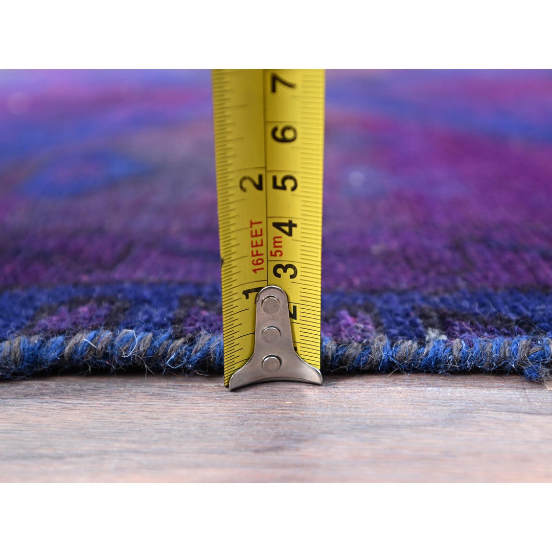 3'5" x 9'0" New Hand Knotted Purple Wool Runner Oriental Rug - MOA10286025