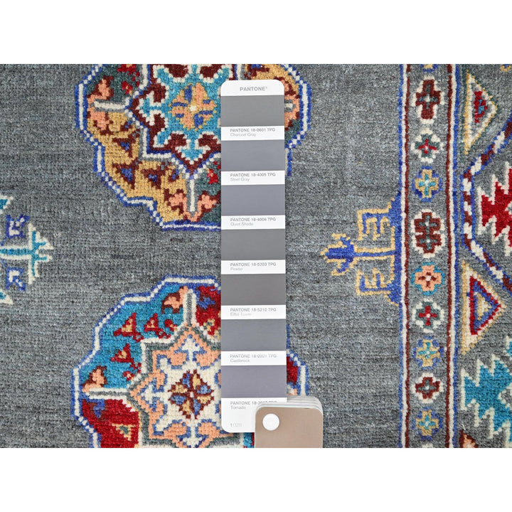 2'9" x 4'4" New Hand Knotted Grey Wool Rectangle Oriental Rug - MOA10286170