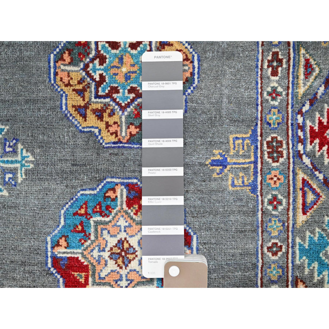 2'9" x 4'4" New Hand Knotted Grey Wool Rectangle Oriental Rug - MOA10286170